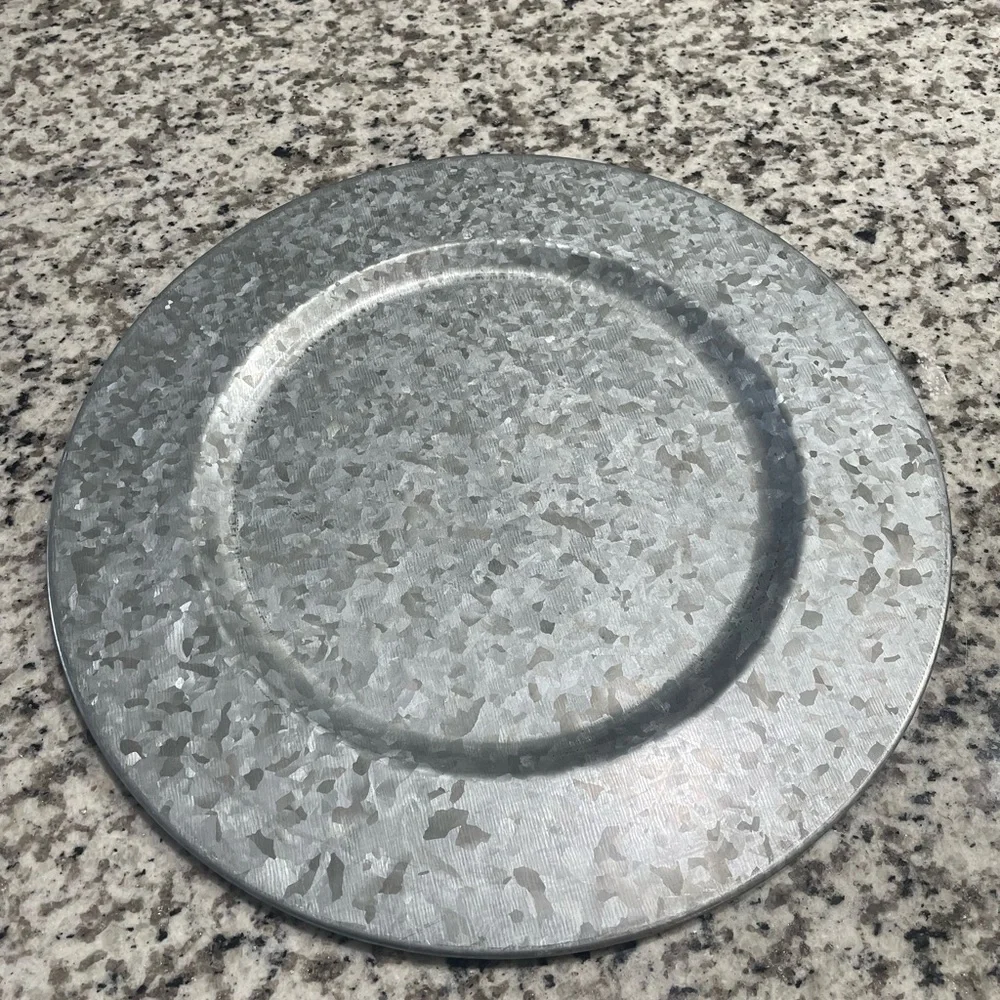 Galvanized Metal Charger Plate - Picture 2 of 3